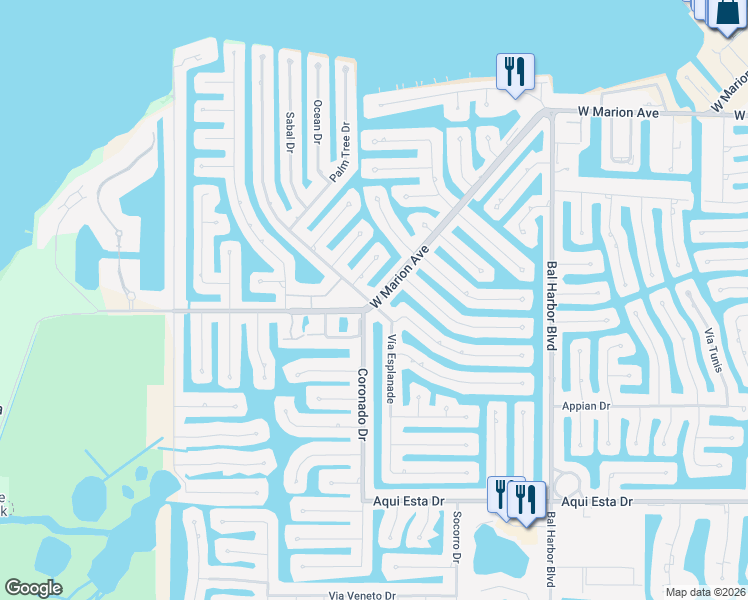 map of restaurants, bars, coffee shops, grocery stores, and more near in Punta Gorda