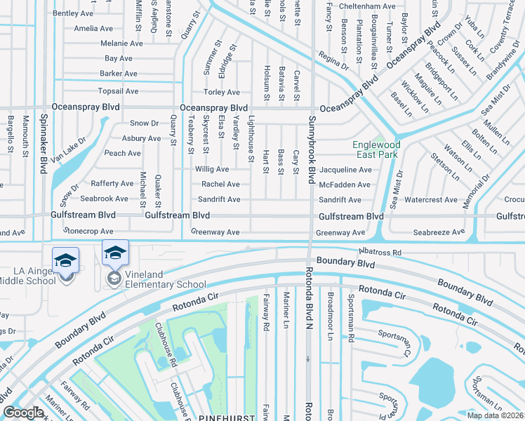 map of restaurants, bars, coffee shops, grocery stores, and more near 10436 Gulfstream Boulevard in Englewood