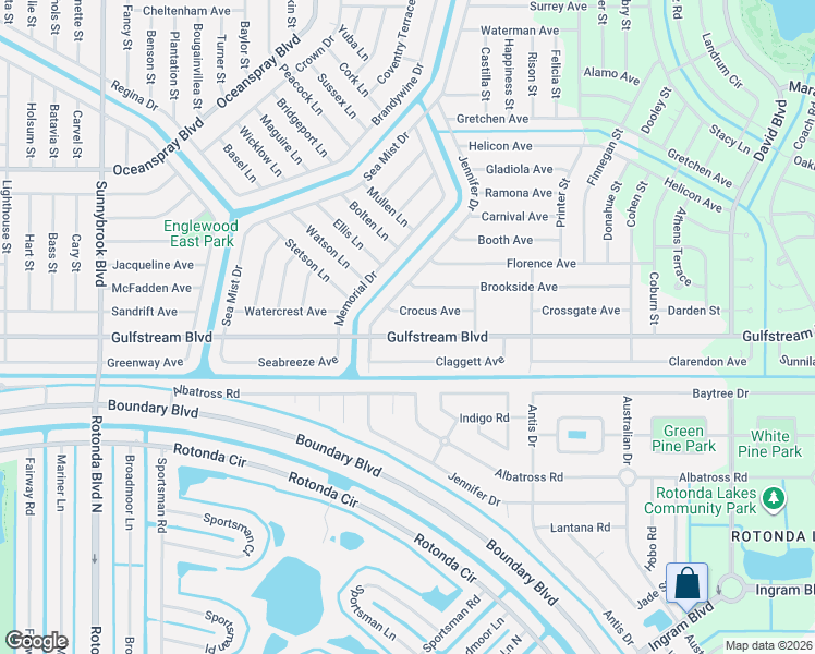 map of restaurants, bars, coffee shops, grocery stores, and more near 11394 Gulfstream Boulevard in Port Charlotte