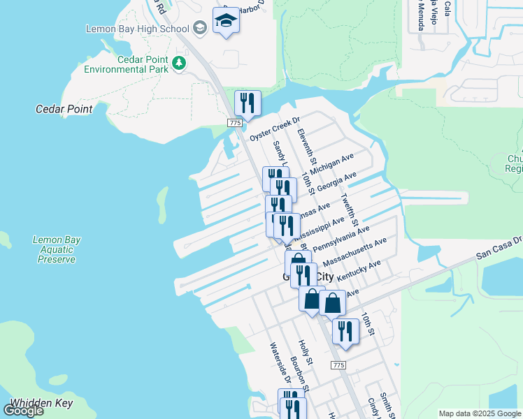 map of restaurants, bars, coffee shops, grocery stores, and more near 1986 Georgia Avenue in Englewood