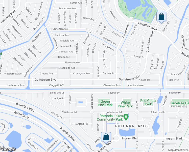 map of restaurants, bars, coffee shops, grocery stores, and more near 7458 Cohen Street in Port Charlotte