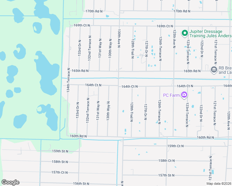 map of restaurants, bars, coffee shops, grocery stores, and more near 16415 130th Avenue North in Jupiter