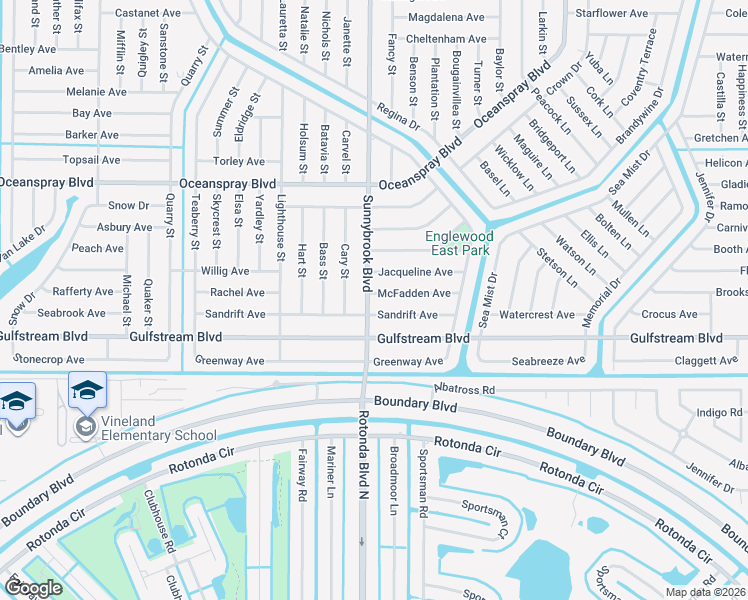 map of restaurants, bars, coffee shops, grocery stores, and more near 1011 McFadden Avenue in Englewood