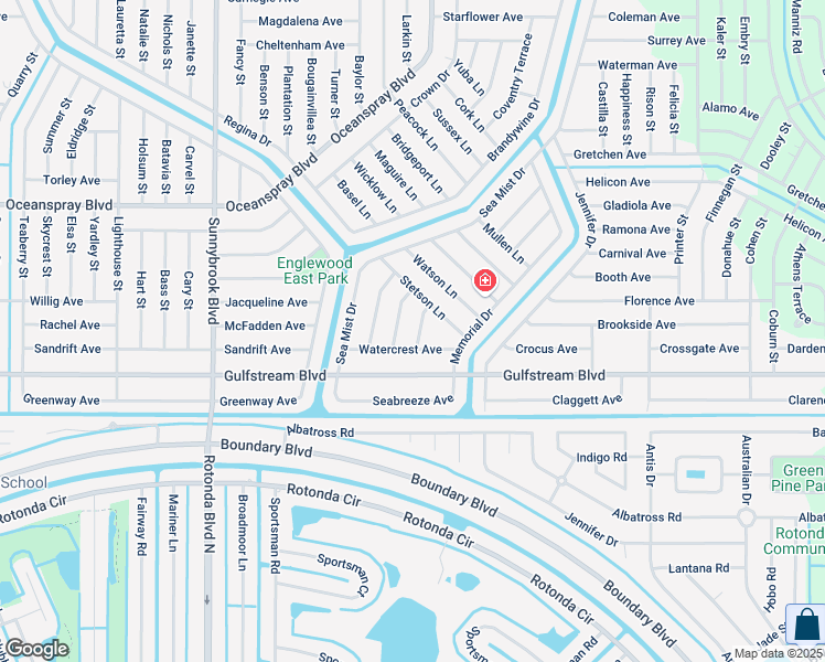 map of restaurants, bars, coffee shops, grocery stores, and more near 7435 Mill Terrace in Port Charlotte