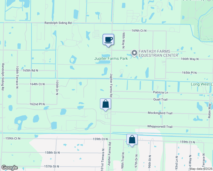 map of restaurants, bars, coffee shops, grocery stores, and more near 16411 Jupiter Farms Road in Jupiter