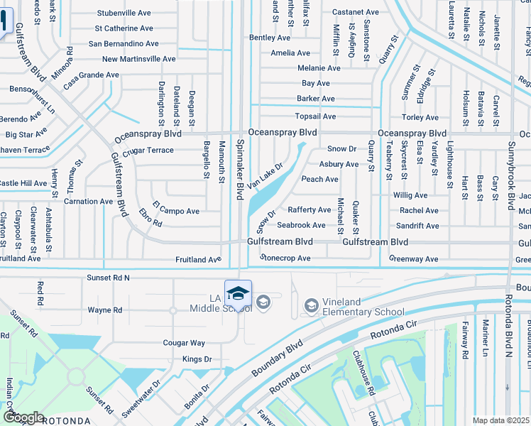 map of restaurants, bars, coffee shops, grocery stores, and more near 7443 Snow Drive in Englewood