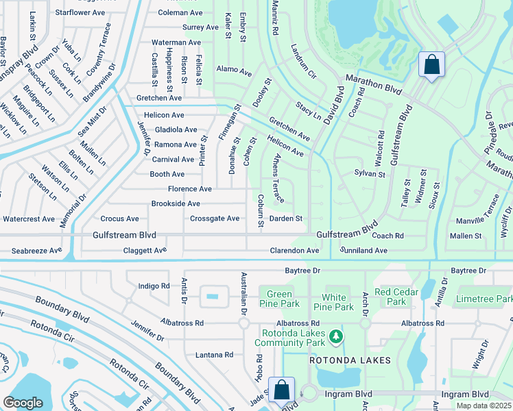 map of restaurants, bars, coffee shops, grocery stores, and more near 7418 Cohen Street in Port Charlotte