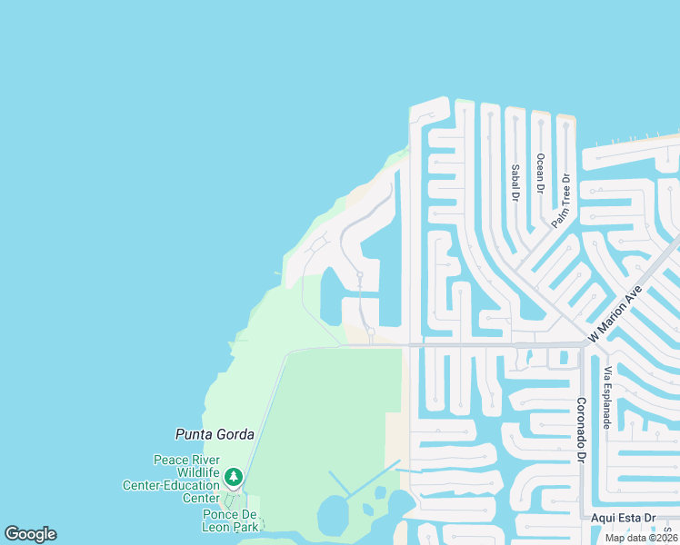 map of restaurants, bars, coffee shops, grocery stores, and more near 95 Vivante Boulevard in Punta Gorda