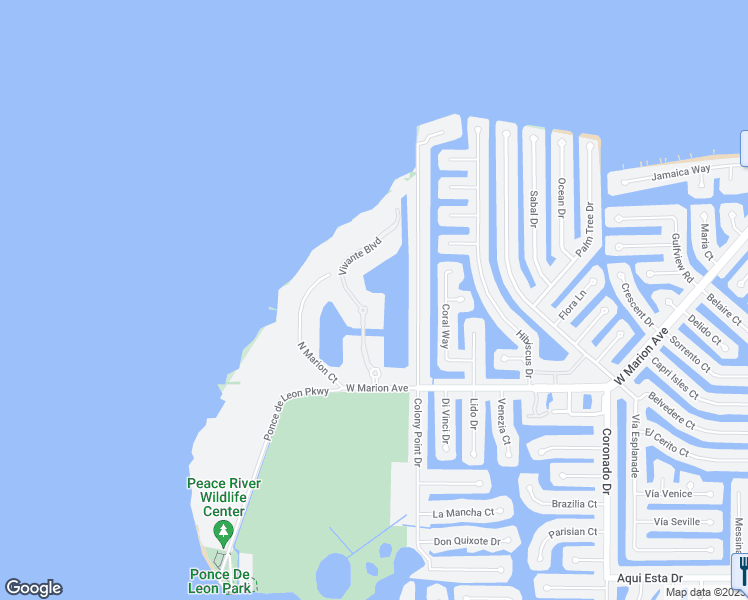map of restaurants, bars, coffee shops, grocery stores, and more near 94 Vivante Boulevard in Punta Gorda