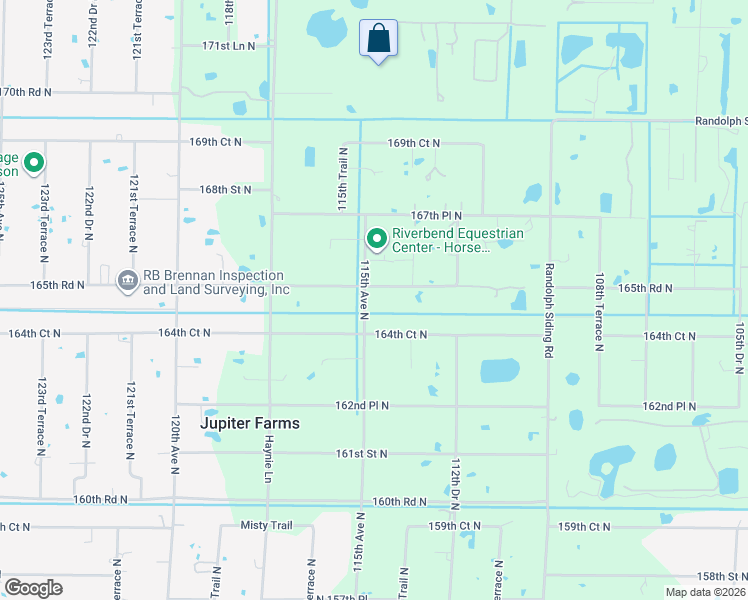 map of restaurants, bars, coffee shops, grocery stores, and more near 11478 165th Road North in Jupiter
