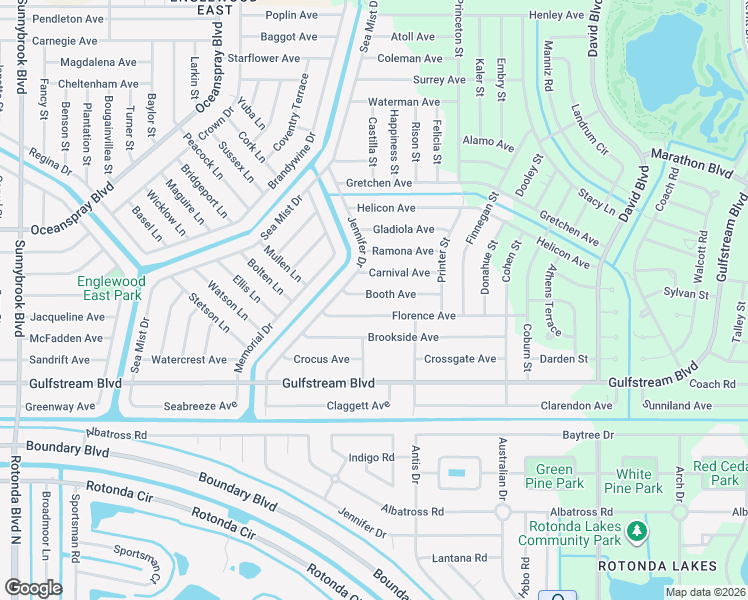map of restaurants, bars, coffee shops, grocery stores, and more near 11955 Booth Avenue in Port Charlotte
