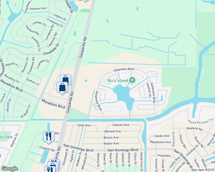 map of restaurants, bars, coffee shops, grocery stores, and more near 7360 Varley Circle in Port Charlotte