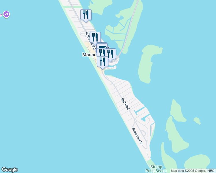 map of restaurants, bars, coffee shops, grocery stores, and more near 1720 Gulf Boulevard in Englewood