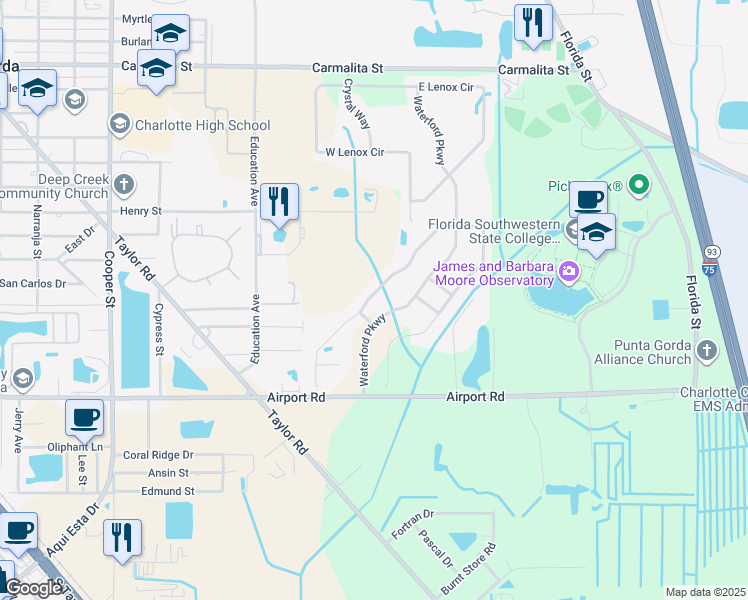 map of restaurants, bars, coffee shops, grocery stores, and more near 7293 Mikasa Drive in Punta Gorda