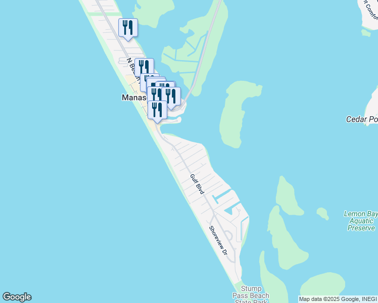 map of restaurants, bars, coffee shops, grocery stores, and more near 125 Stanford Drive in Englewood