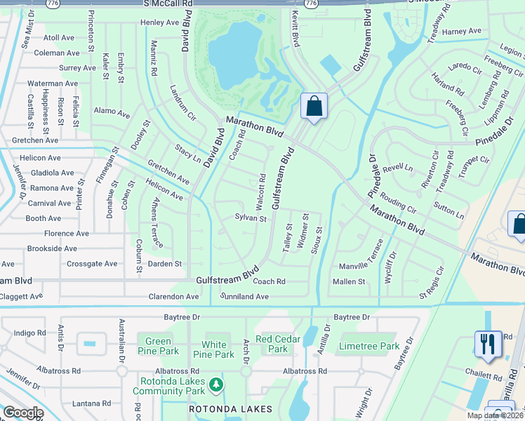 map of restaurants, bars, coffee shops, grocery stores, and more near 12395 Picasso Street in Port Charlotte