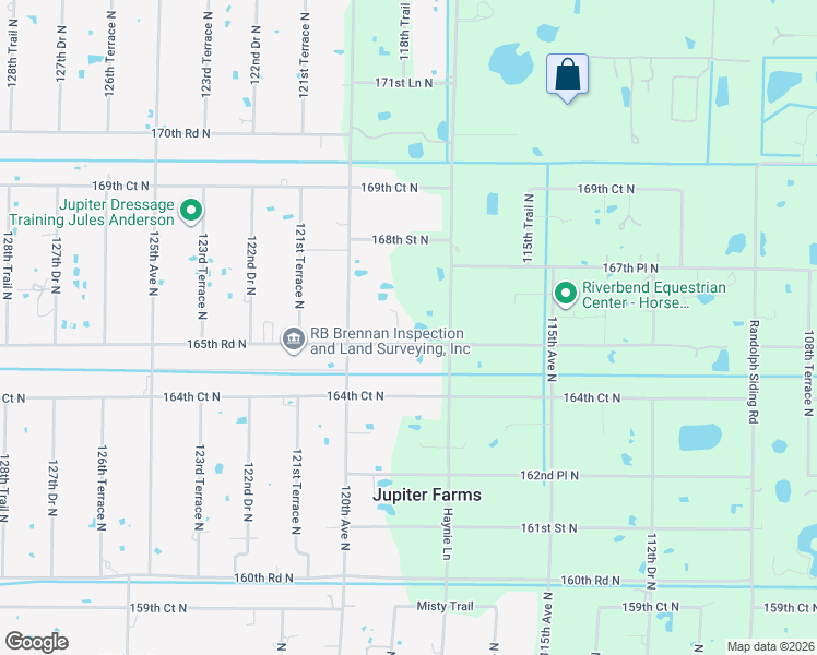 map of restaurants, bars, coffee shops, grocery stores, and more near 11845 165th Road North in Jupiter