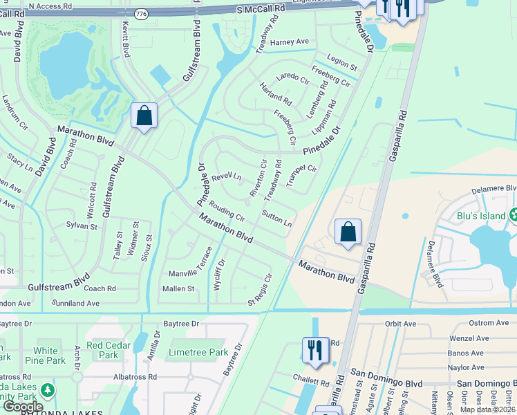 map of restaurants, bars, coffee shops, grocery stores, and more near 7337 Horn Court in Port Charlotte