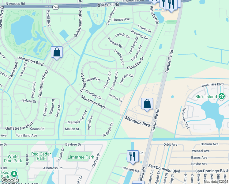 map of restaurants, bars, coffee shops, grocery stores, and more near 13424 Rouding Cir in Port Charlotte