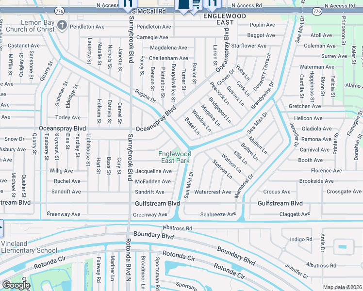 map of restaurants, bars, coffee shops, grocery stores, and more near 7506 Rosemont Drive in Englewood