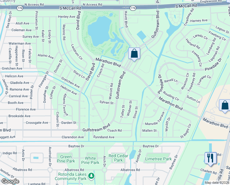 map of restaurants, bars, coffee shops, grocery stores, and more near 12550 Gulfstream Boulevard in Port Charlotte