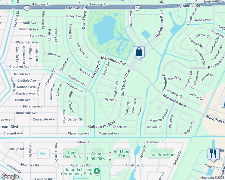 map of restaurants, bars, coffee shops, grocery stores, and more near 12395 Picasso Street in Port Charlotte