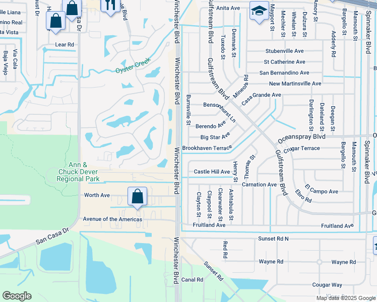 map of restaurants, bars, coffee shops, grocery stores, and more near 7503 Castleberry Terrace in Englewood