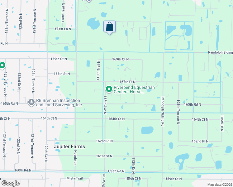 map of restaurants, bars, coffee shops, grocery stores, and more near 16655 113th Trail North in Jupiter