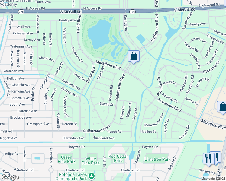 map of restaurants, bars, coffee shops, grocery stores, and more near 12550 Gulfstream Boulevard in Port Charlotte