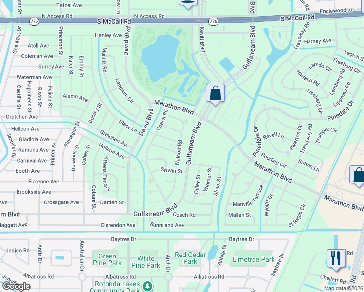 map of restaurants, bars, coffee shops, grocery stores, and more near 12606 Gulfstream Boulevard in Port Charlotte