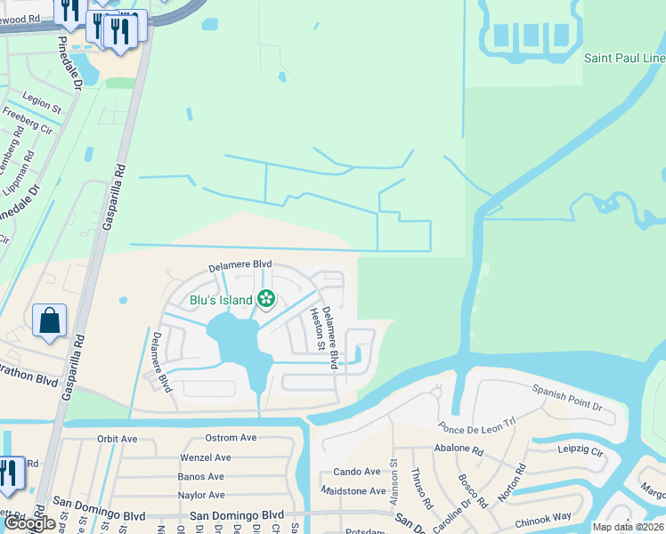 map of restaurants, bars, coffee shops, grocery stores, and more near 7320 Candace Lane in Port Charlotte