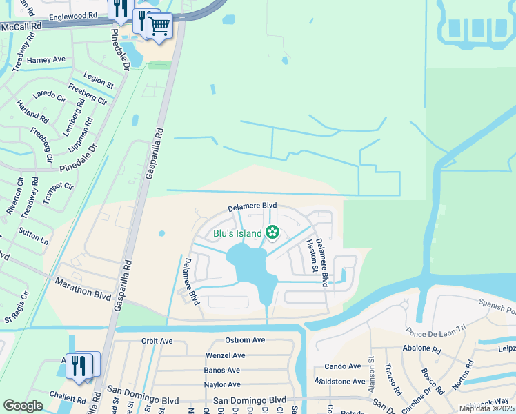 map of restaurants, bars, coffee shops, grocery stores, and more near 7312 Thor Court in Port Charlotte