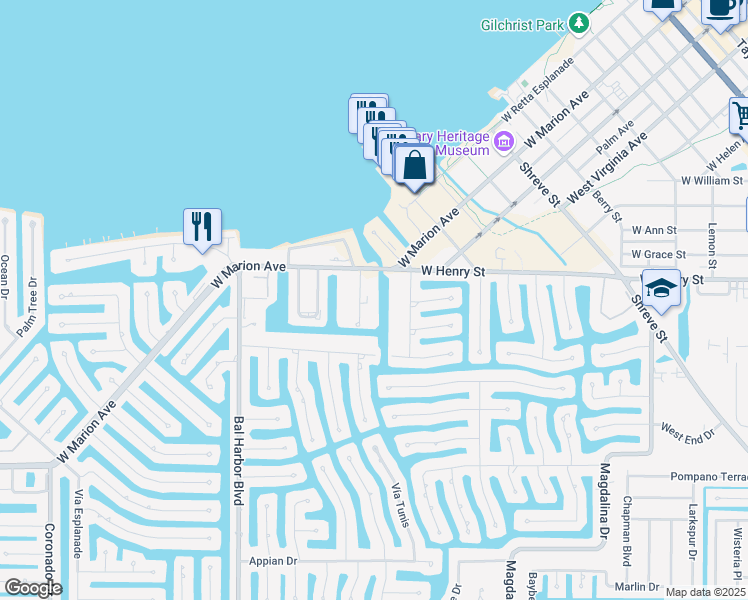 map of restaurants, bars, coffee shops, grocery stores, and more near 220 Coldeway Drive in Punta Gorda