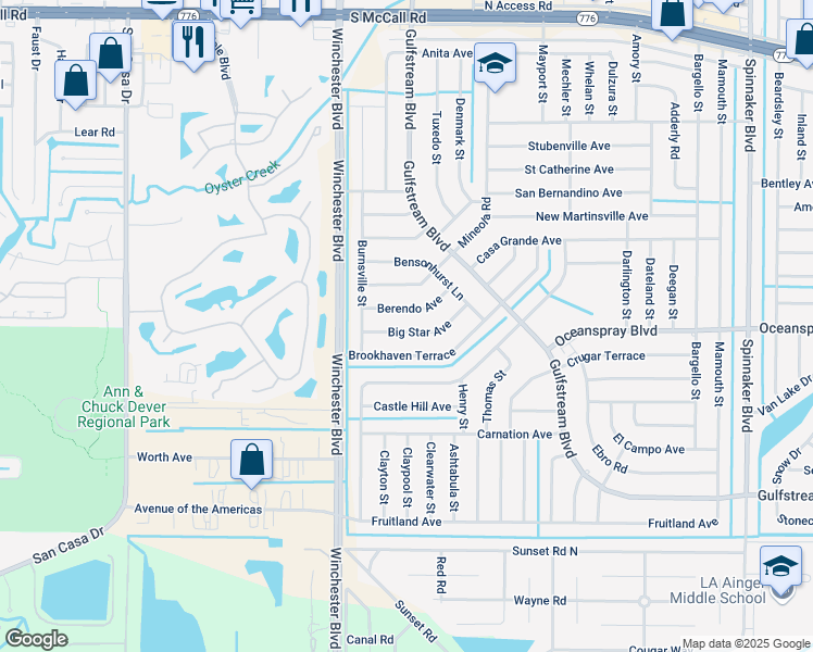 map of restaurants, bars, coffee shops, grocery stores, and more near 9090 Big Star Avenue in Englewood
