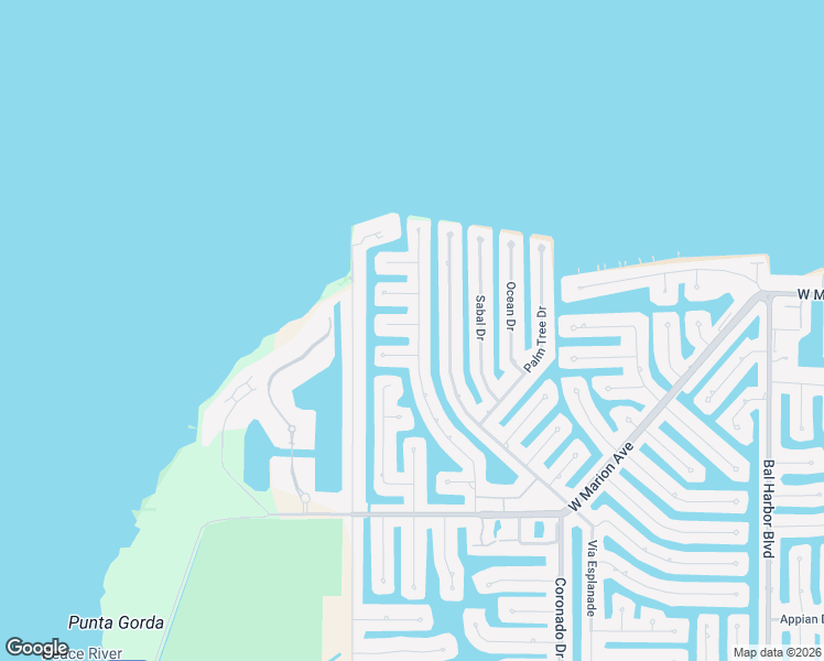 map of restaurants, bars, coffee shops, grocery stores, and more near 2701 Rio Court in Punta Gorda