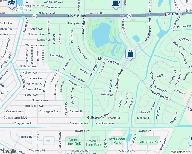 map of restaurants, bars, coffee shops, grocery stores, and more near 12351 Oakner Street in Port Charlotte