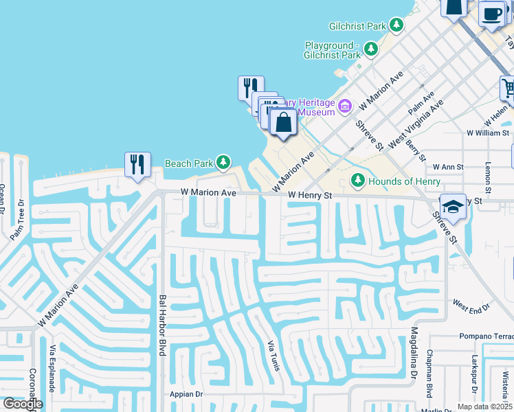 map of restaurants, bars, coffee shops, grocery stores, and more near 220 Coldeway Drive in Punta Gorda