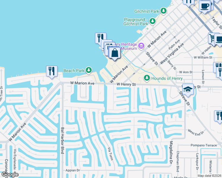 map of restaurants, bars, coffee shops, grocery stores, and more near 211 Garvin Street in Punta Gorda