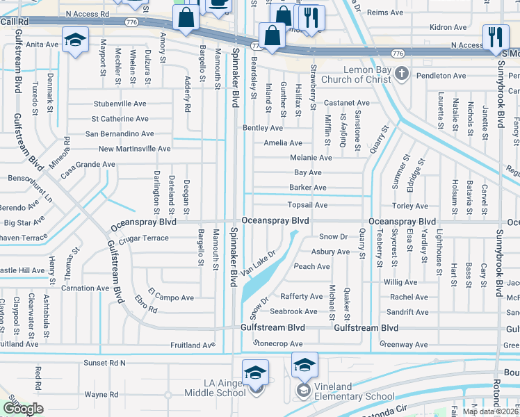 map of restaurants, bars, coffee shops, grocery stores, and more near 10044 Oceanspray Boulevard in Englewood
