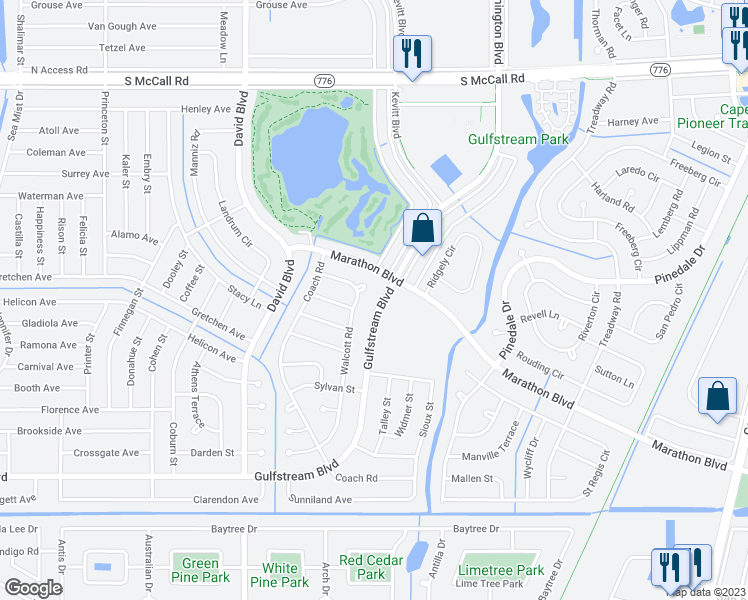 map of restaurants, bars, coffee shops, grocery stores, and more near 12630 Gulfstream Boulevard in Port Charlotte