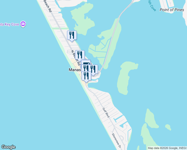 map of restaurants, bars, coffee shops, grocery stores, and more near 1977 Beach Road in Englewood