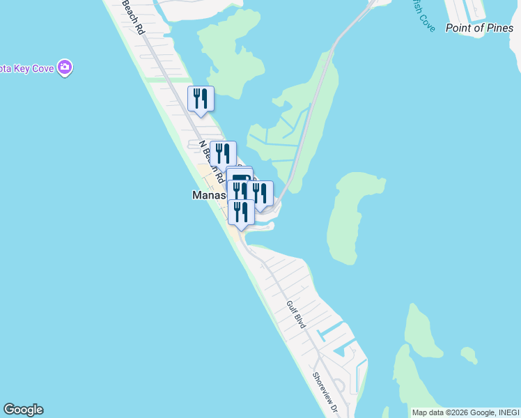 map of restaurants, bars, coffee shops, grocery stores, and more near 1977 Beach Road in Englewood