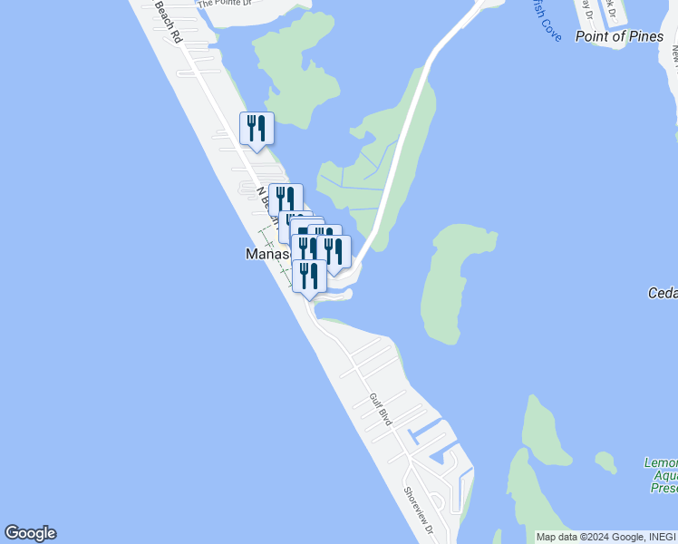 map of restaurants, bars, coffee shops, grocery stores, and more near 1977 Beach Road in Englewood