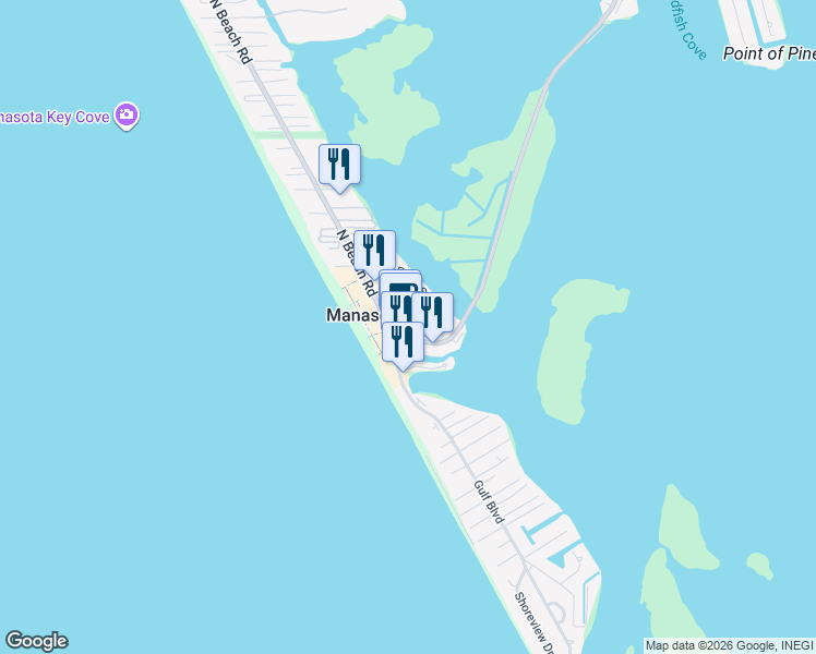 map of restaurants, bars, coffee shops, grocery stores, and more near 1977 Beach Road in Englewood