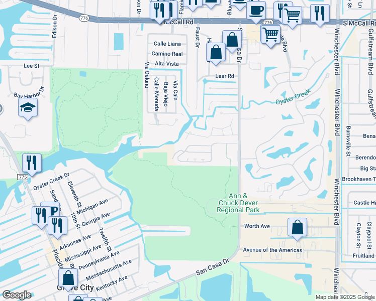 map of restaurants, bars, coffee shops, grocery stores, and more near 58 Bull Bay in Englewood