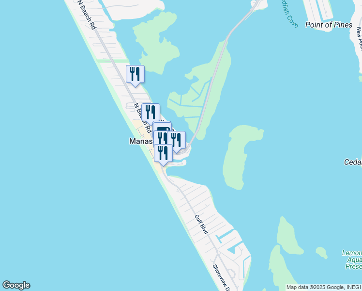 map of restaurants, bars, coffee shops, grocery stores, and more near 1977 Beach Road in Englewood