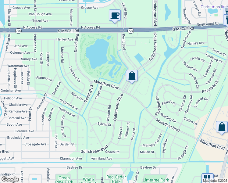 map of restaurants, bars, coffee shops, grocery stores, and more near 7248 Cassidy Court in Port Charlotte