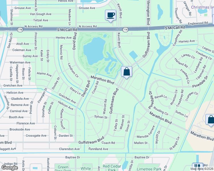 map of restaurants, bars, coffee shops, grocery stores, and more near 7248 Cassidy Court in Port Charlotte