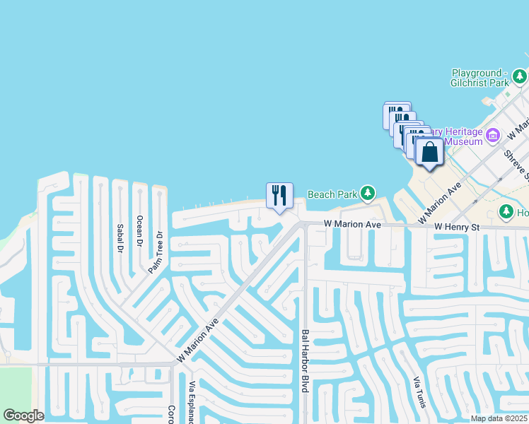 map of restaurants, bars, coffee shops, grocery stores, and more near 1765 Jamaica Way in Punta Gorda