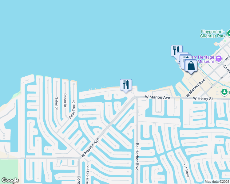 map of restaurants, bars, coffee shops, grocery stores, and more near 1781 Jamaica Way in Punta Gorda